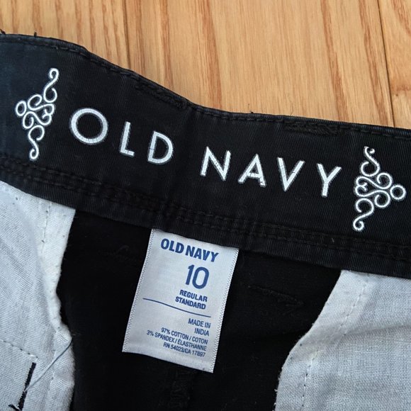 Old Navy Women's Black Slim Boyfriend Chino Pants Size 10 Regular - Picture 5 of 10